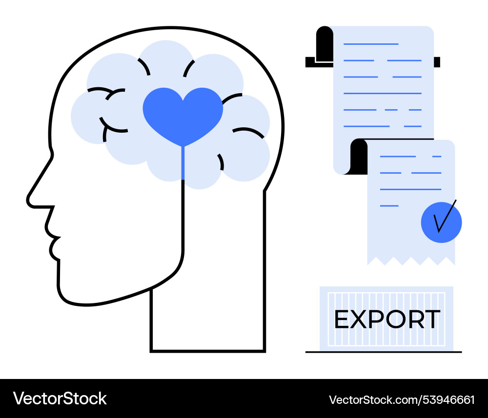 Understanding cognitive processes in business vector image