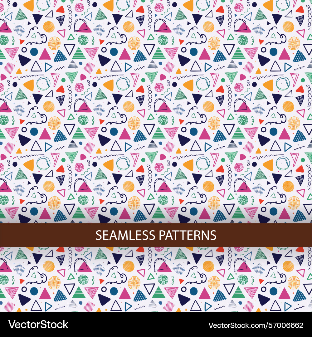 1980s memphis style seamless pattern with and geom 1980s memphis style seamless pattern with and geom vector image