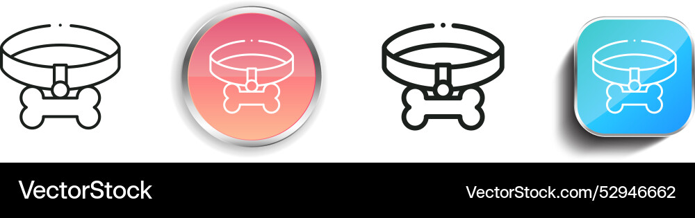 Collar icon thin linear regular and button style Collar icon thin linear regular and button style Vector Image