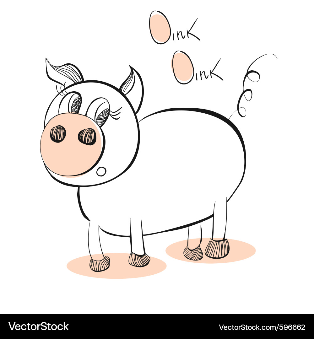 Cute Pig Cartoon Vector Image