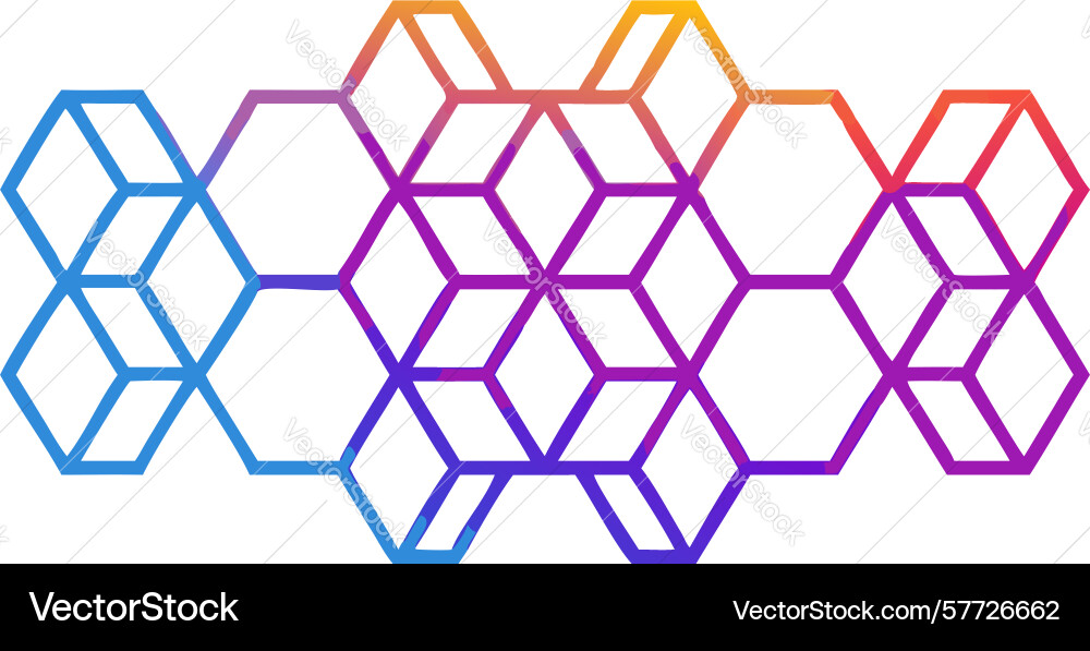 Hexagonal geometric pattern with gradient colors vector image