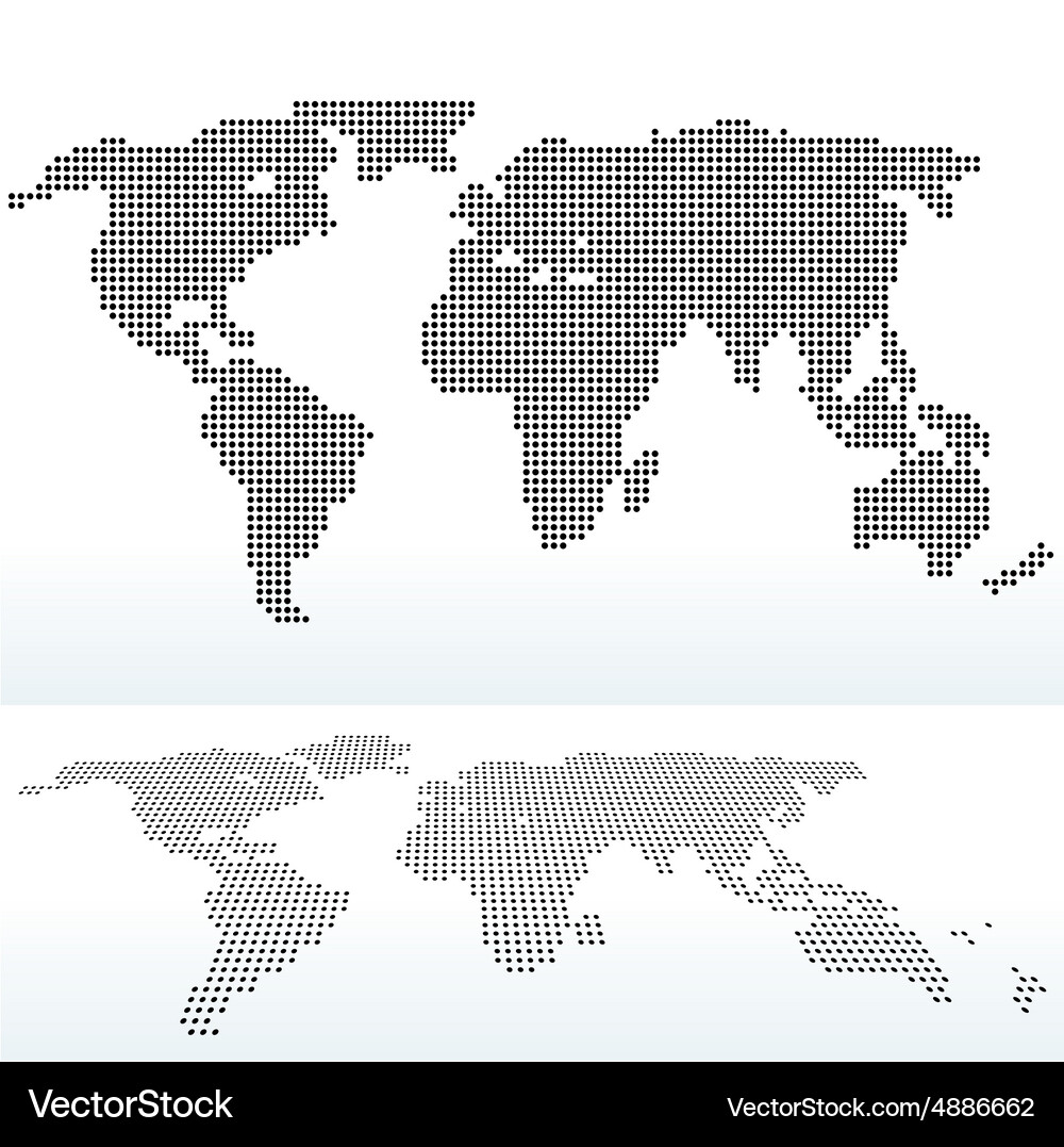 Map of world with dot pattern Vector Image