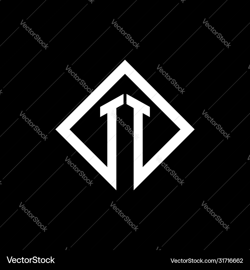 Tt logo monogram with square rotate style design Vector Image