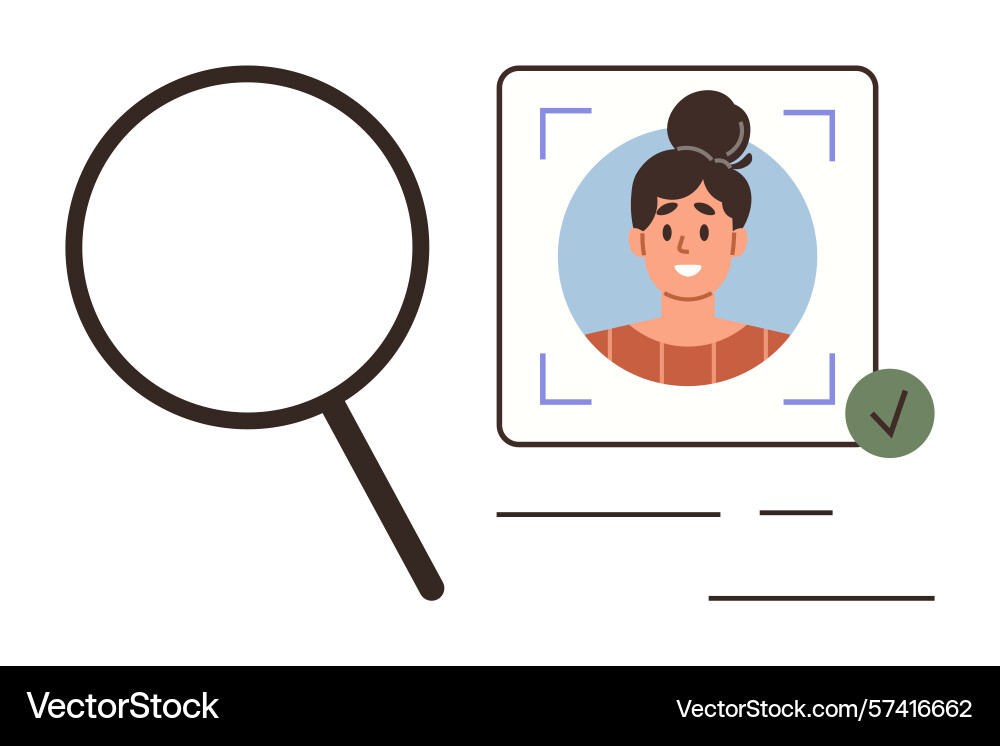 User identity verification with magnifying glass User identity verification with magnifying glass vector image