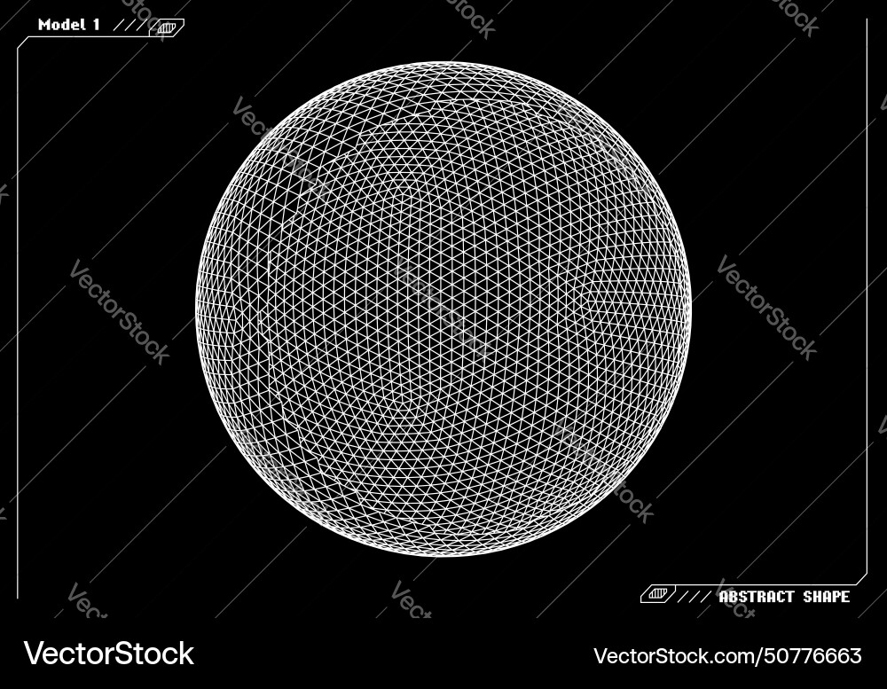 Abstract 3d wireframe shape or basic element vector image