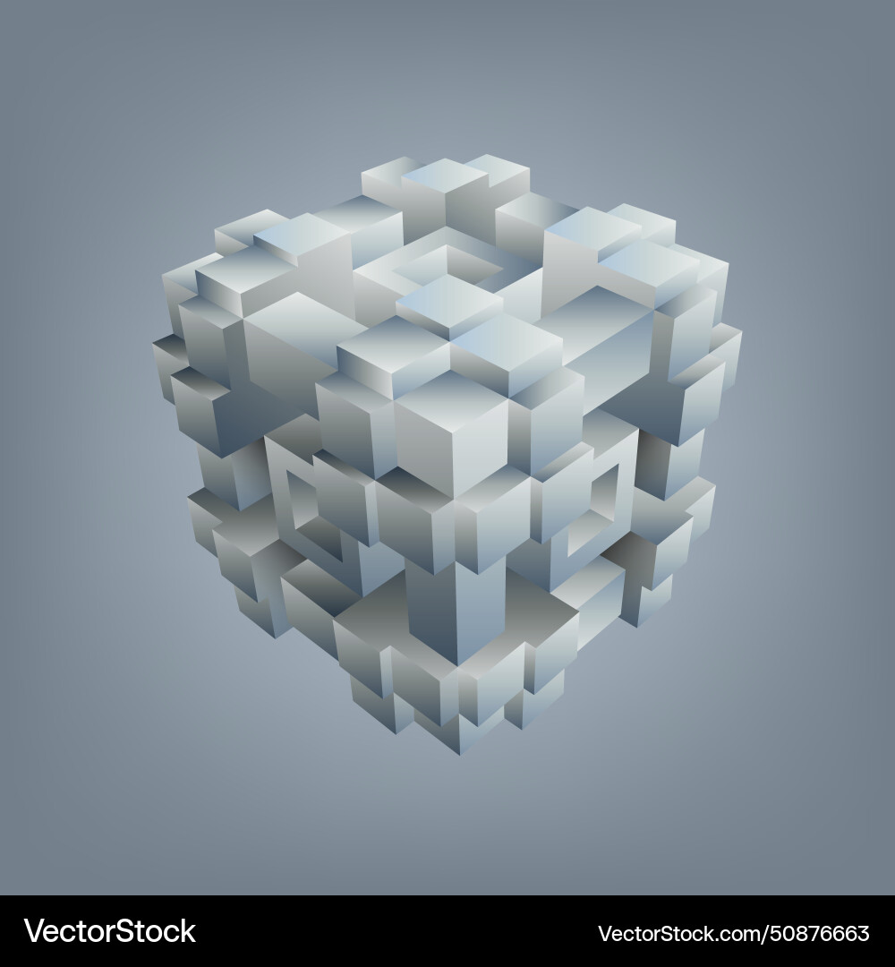 Background of 3d geometric shapes vector image