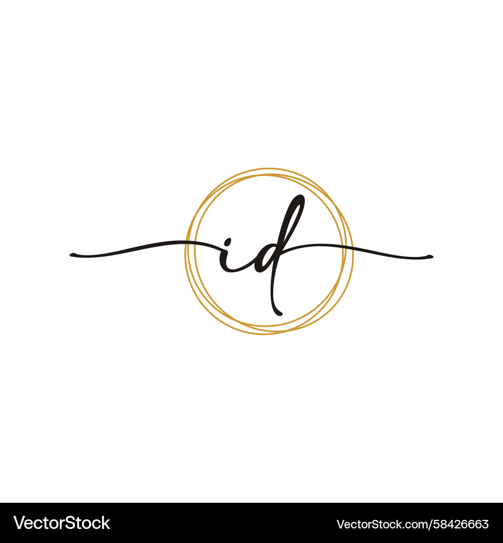 Elegant Initial Script Logo Template Vector Image