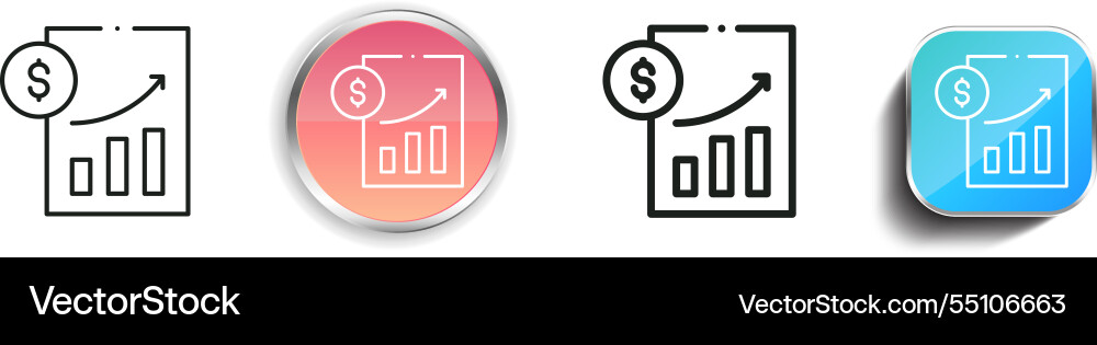 Interest rate icon thin linear regular and button Interest rate icon thin linear regular and button vector image