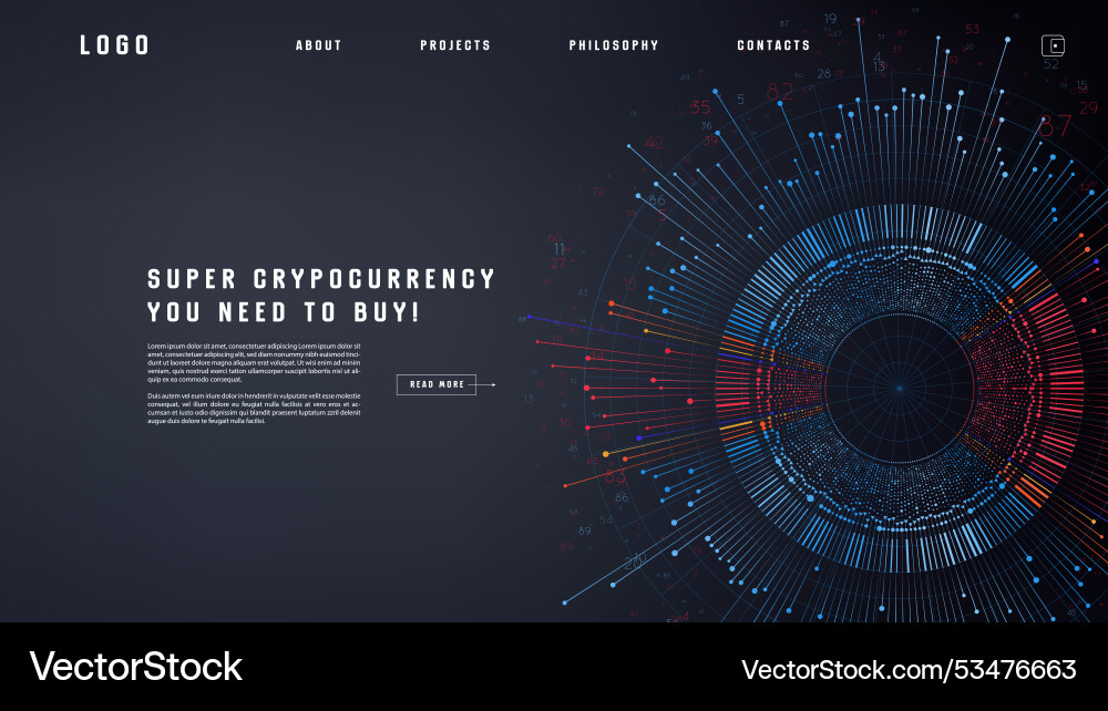 Landing page abstract design with big data Landing page abstract design with big data vector image