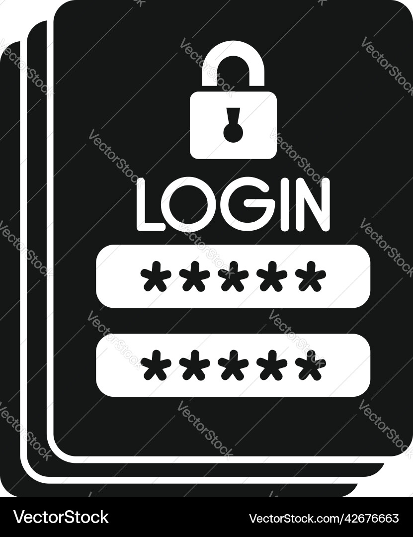 Login password icon simple page log Login password icon simple page log vector image