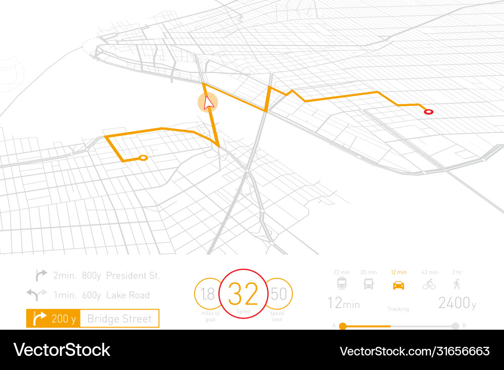 Navigation System Interface vector image