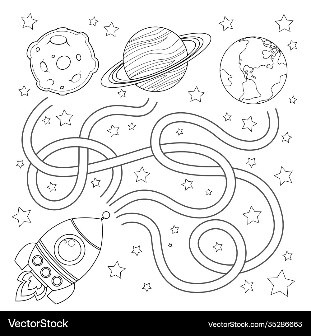 Rocket's Space Maze Adventure vector image