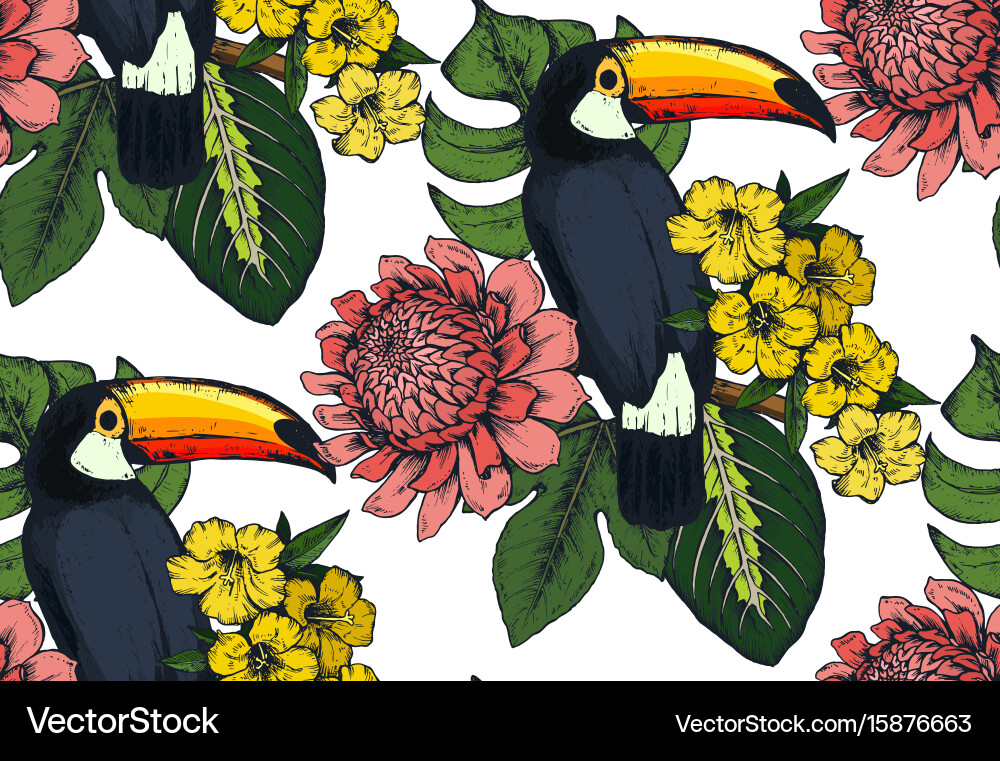 Seamless pattern with compositions of hand Vector Image