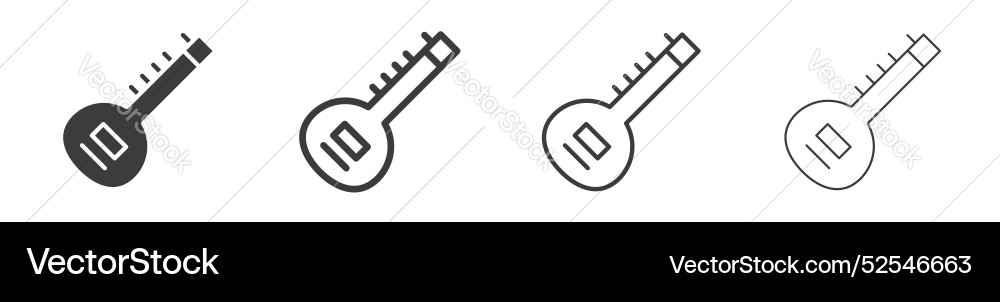 Sitar icon set on white background Sitar icon set on white background vector image