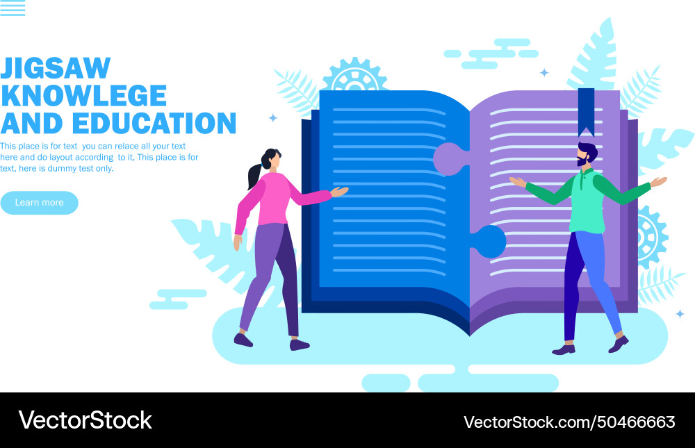 Team solving problem of knowledge with jigsaw Team solving problem of knowledge with jigsaw Vector Image