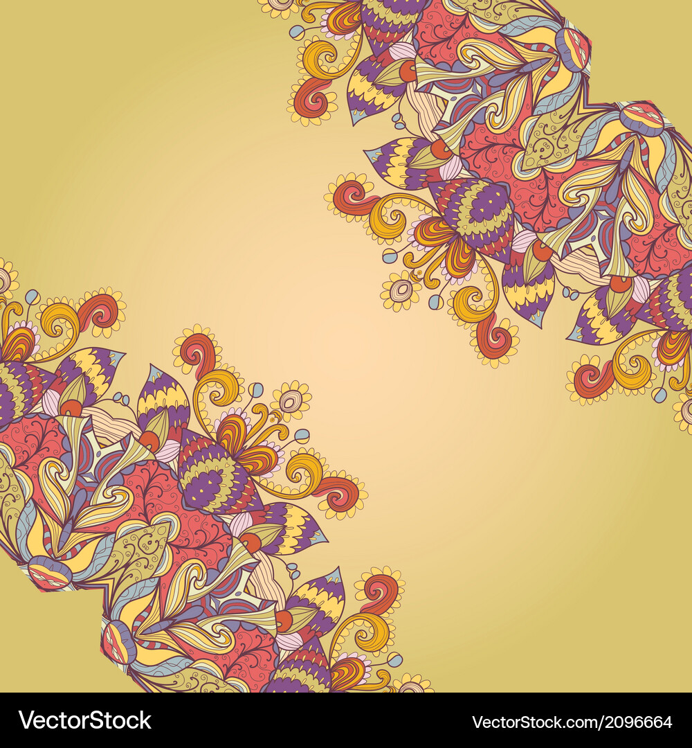 Border with abstract hand-drawn pattern Vector Image