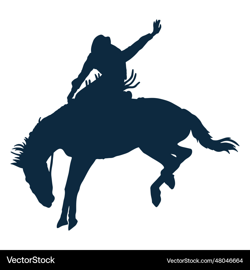 Cowboy on a horse silhouette – Royalty-Free Vector | VectorStock, image size:1000x1080