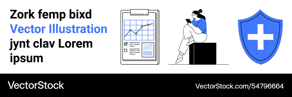 Digital data analysis and health security concept Digital data analysis and health security concept vector image