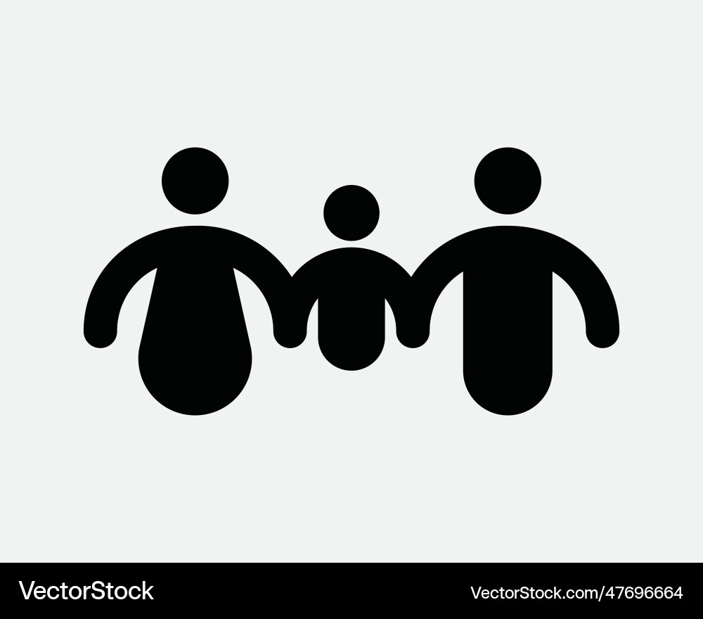 Family hold hand icon sign symbol father mother Family hold hand icon sign symbol father mother vector image