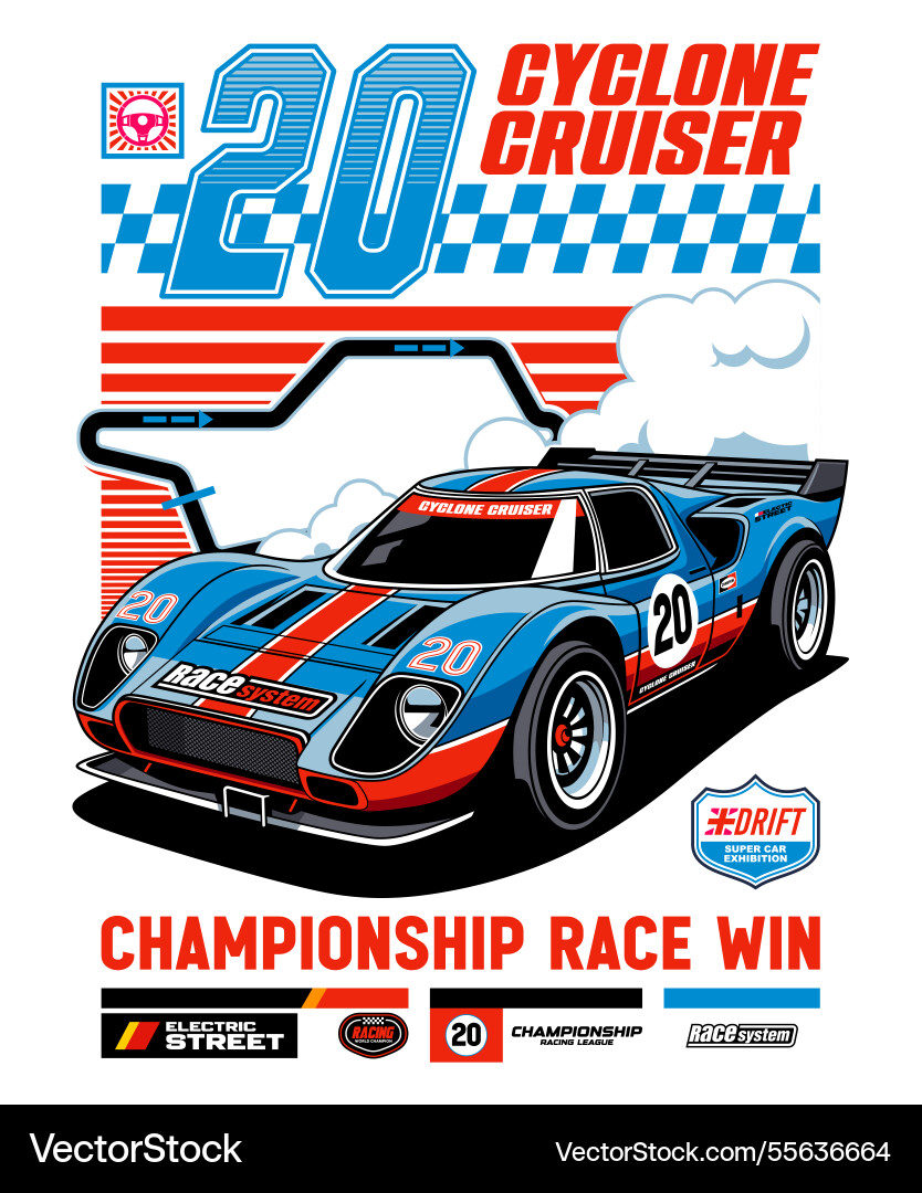 Racing Cyclone Car Art Vector Image