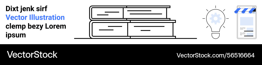 Stack of books with light bulb and notepad Stack of books with light bulb and notepad vector image