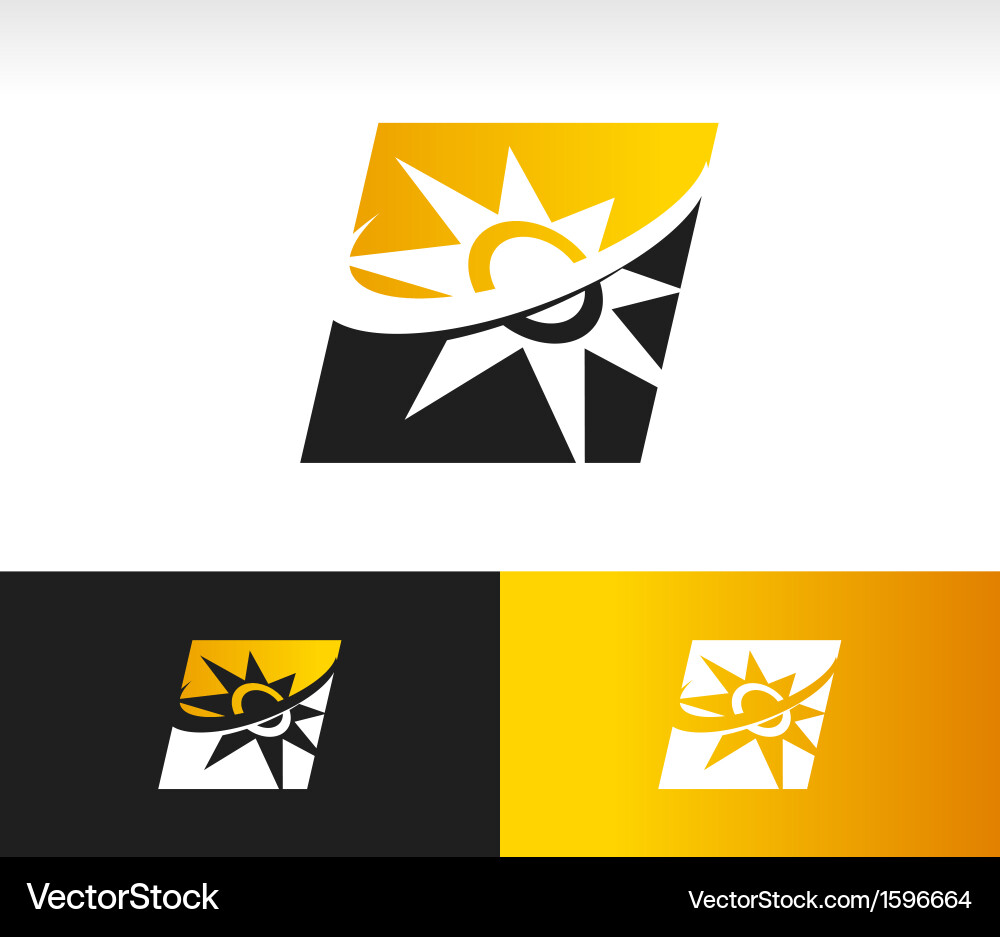 Swoosh solar power panel logo icon Royalty Free Vector Image