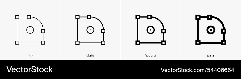 Widget icon thin light regular and bold style Widget icon thin light regular and bold style vector image