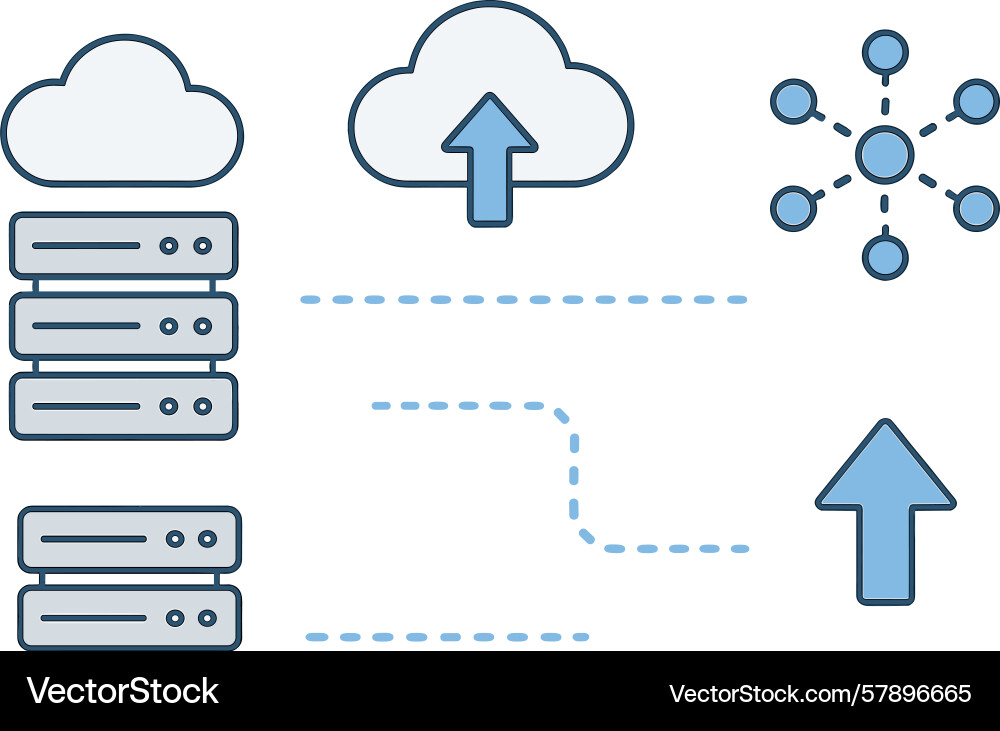 Cloud computing concept data storage vector image