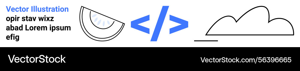 Coding tag with cloud and semicircle elements Coding tag with cloud and semicircle elements vector image