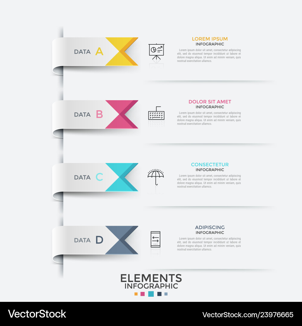 Colorful Ribbon Infographic Template Vector Image