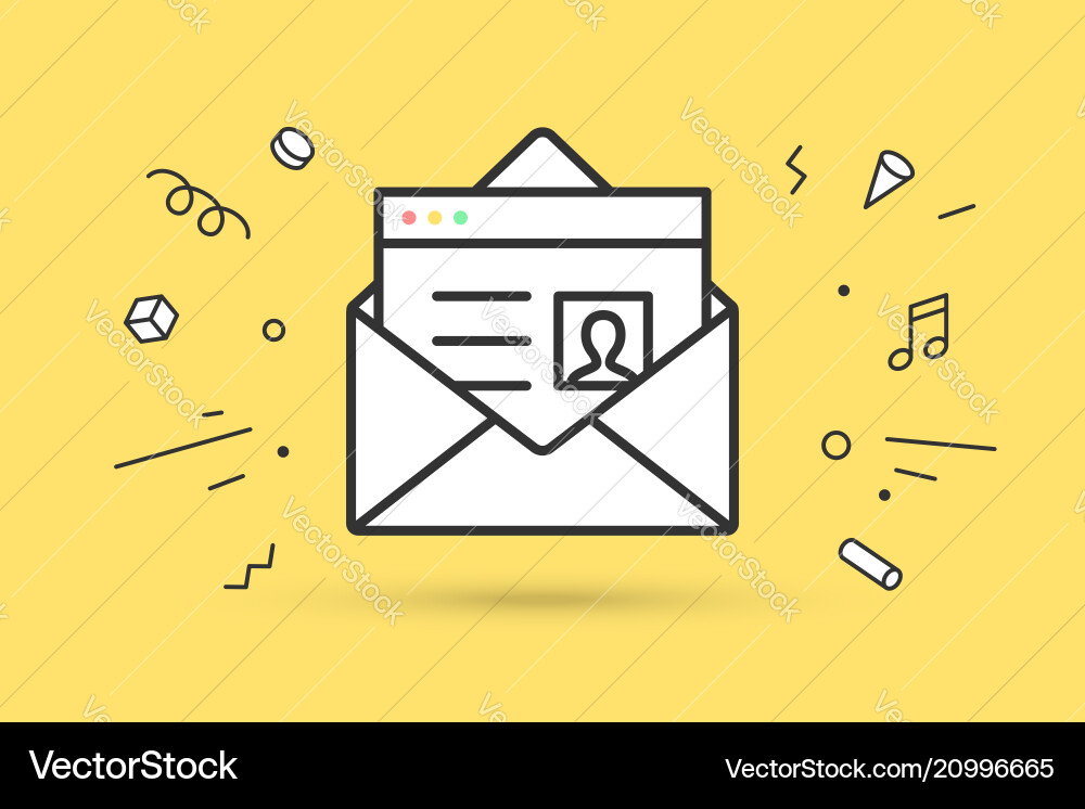 Exploding Mail Icon - New Message vector image