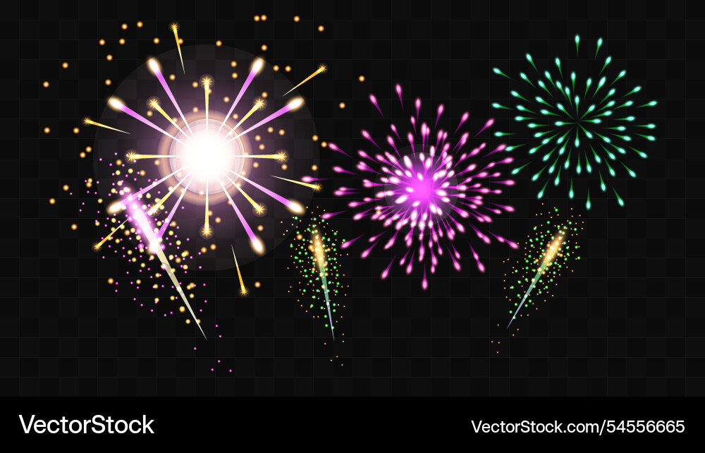 Firework festive color on a transparent background Firework festive color on a transparent background vector image