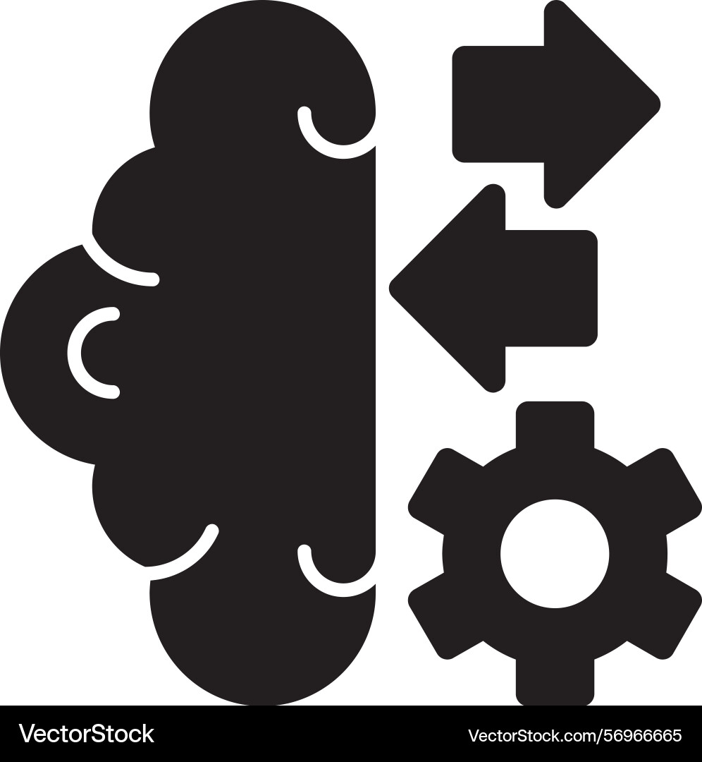Self-optimizing systems glyph style icon design Vector Image