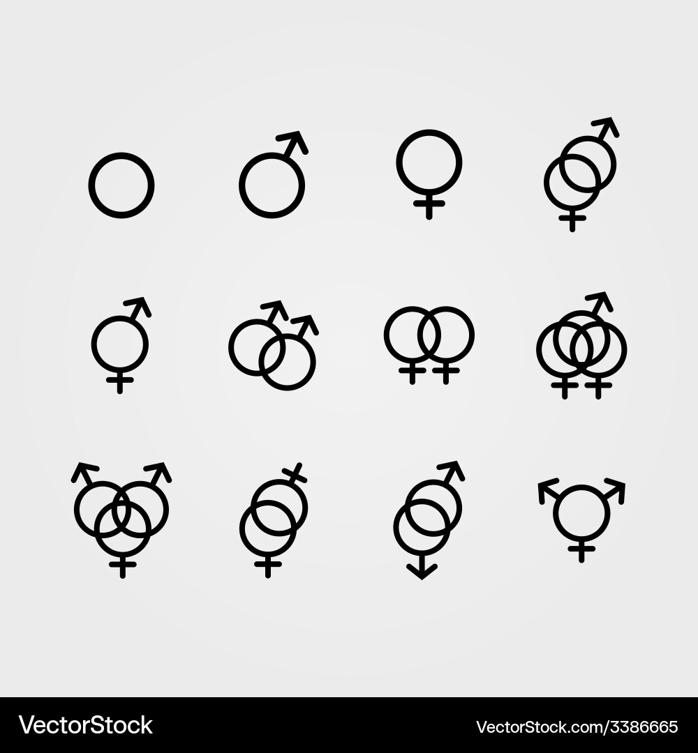 Sexual Orientation Icons Set vector image