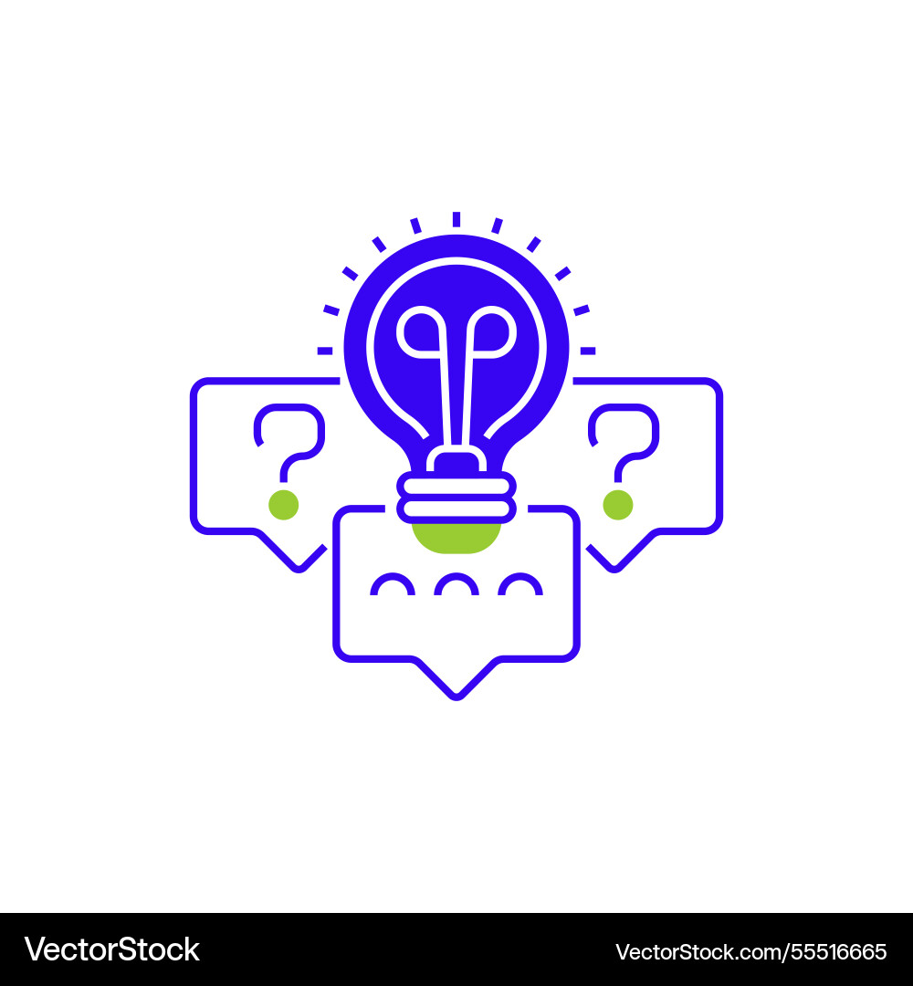 Solution bubble two tone color icon linear style Vector Image