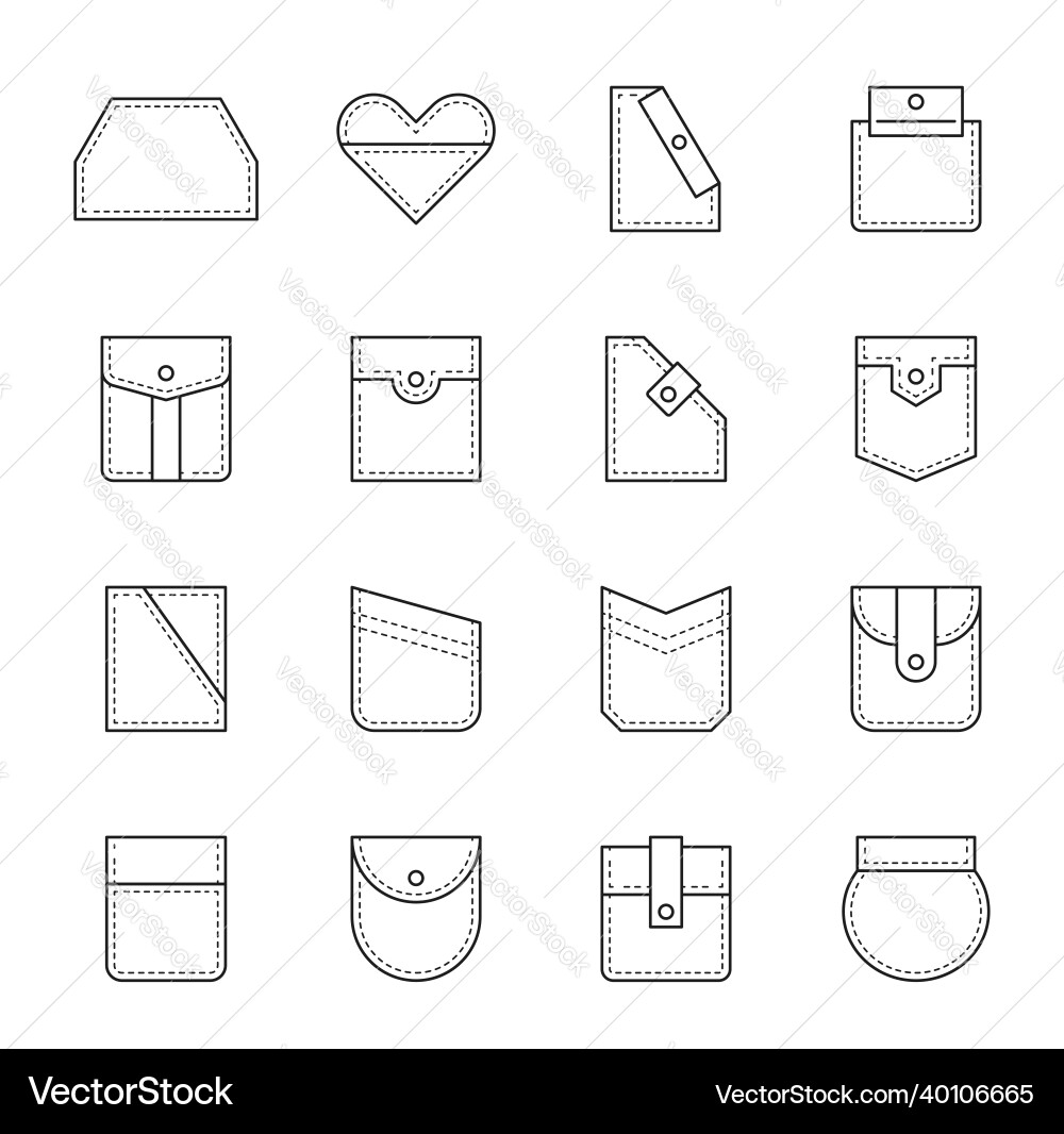 Uniform patch pockets with seam flap and buttons Uniform patch pockets with seam flap and buttons vector image