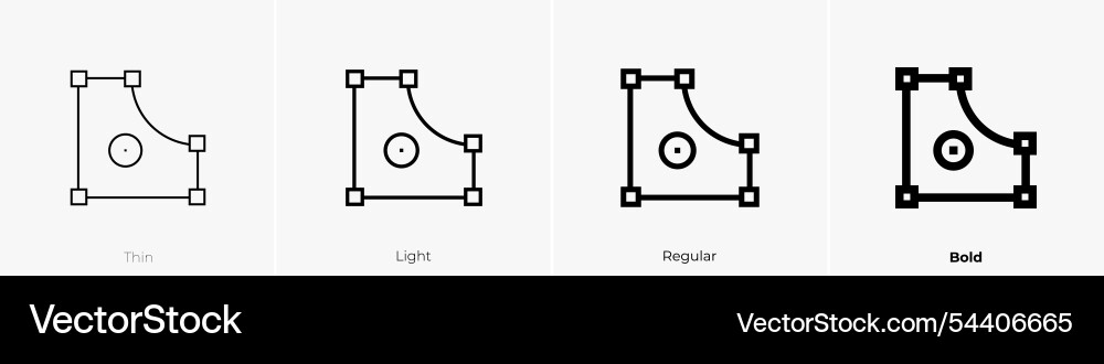 Widget icon thin light regular and bold style Widget icon thin light regular and bold style vector image