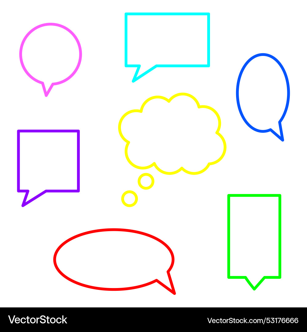 Colored message frames text chat dialogue Colored message frames text chat dialogue vector image