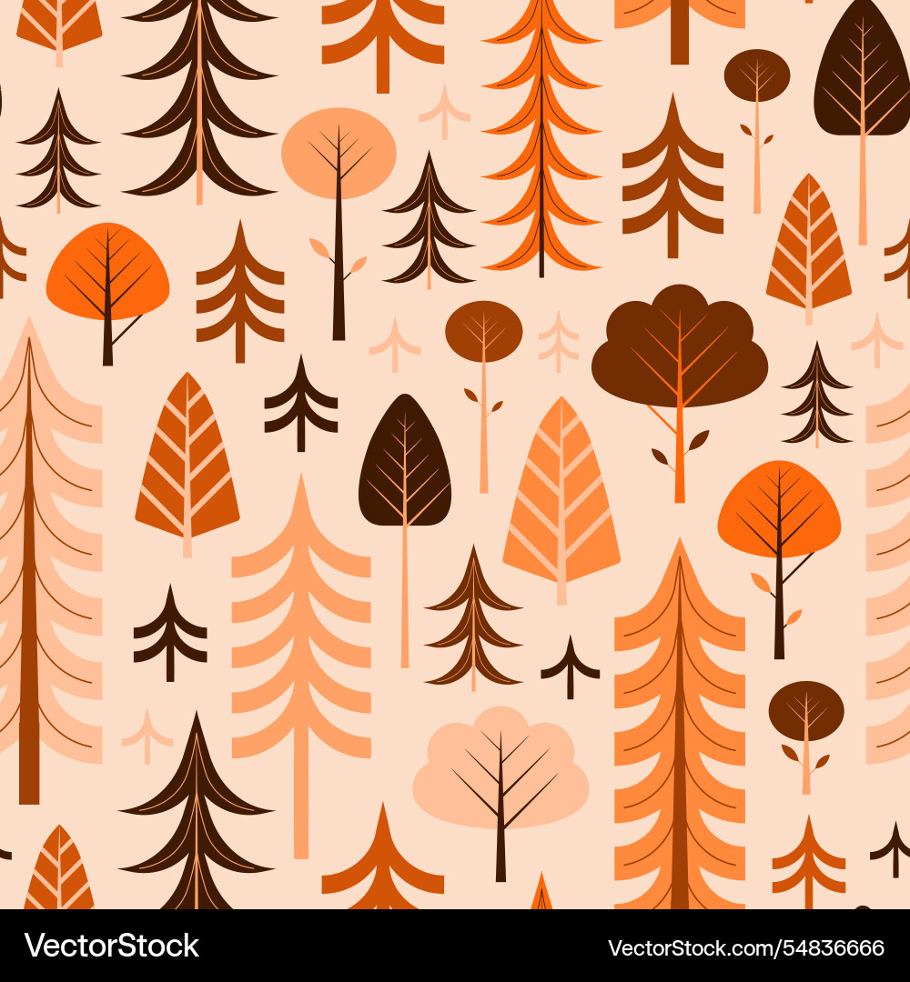 Geometric forest trees seamless repeating pattern Vector Image