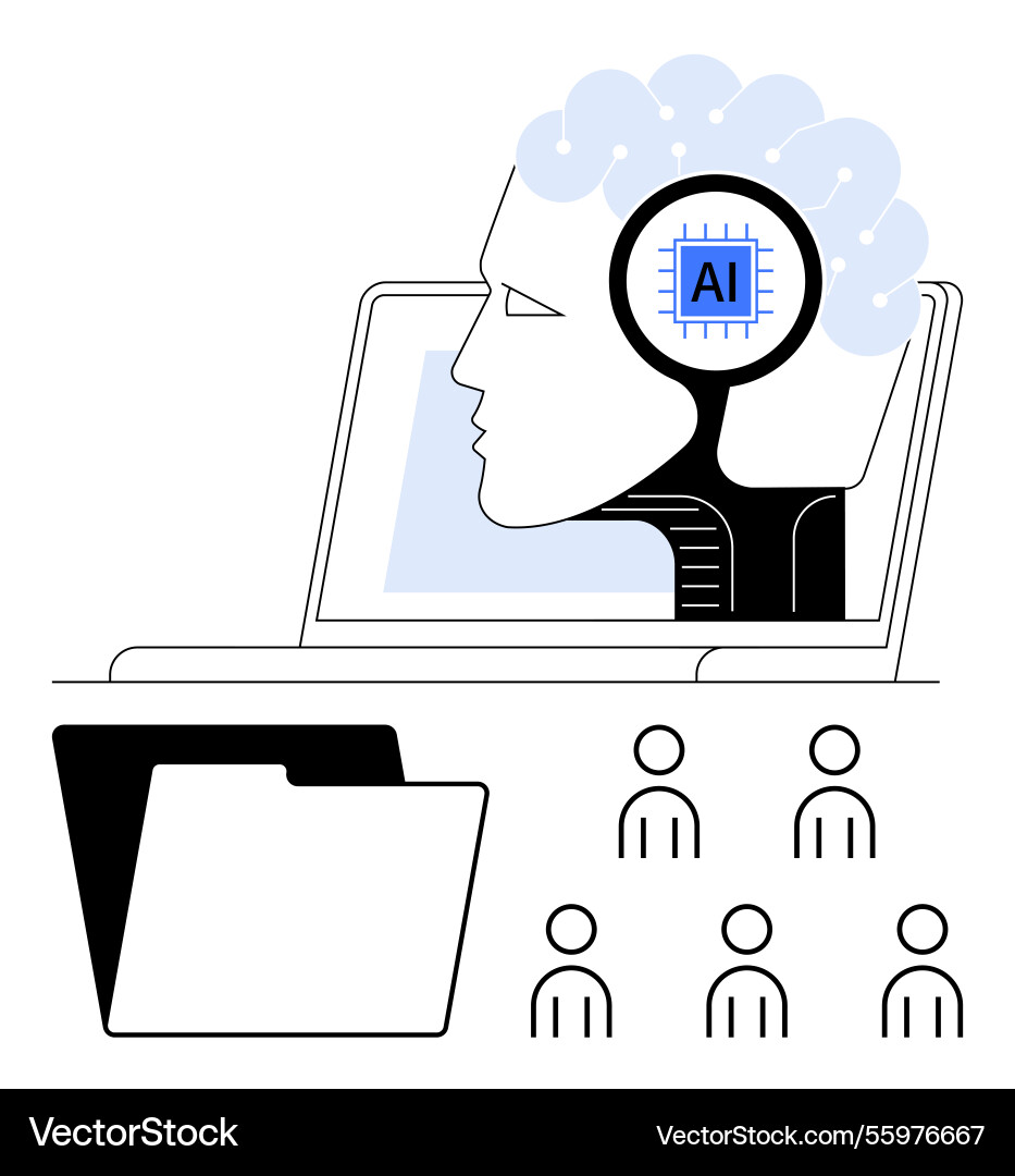 Ai integration in data management enhancing human Ai integration in data management enhancing human vector image