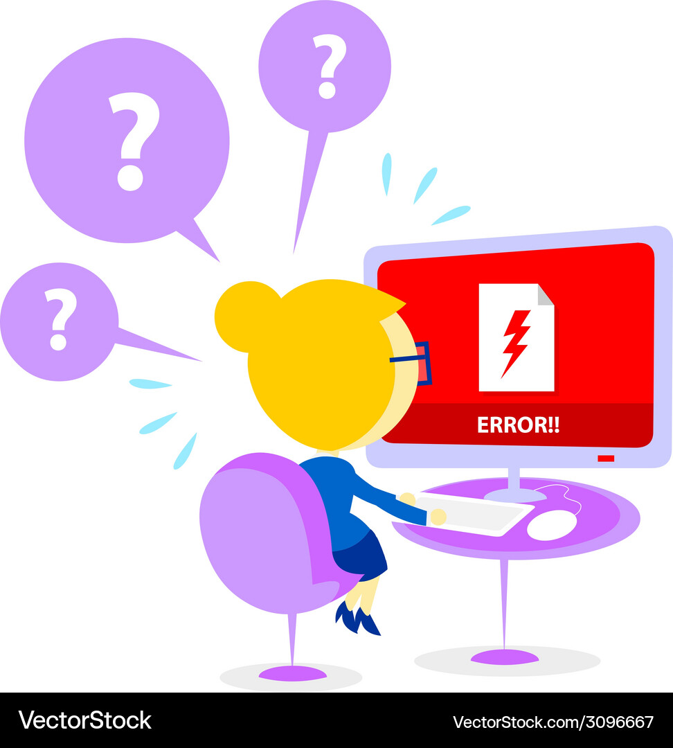 Corrupt File Error - Panic Alert Vector Image