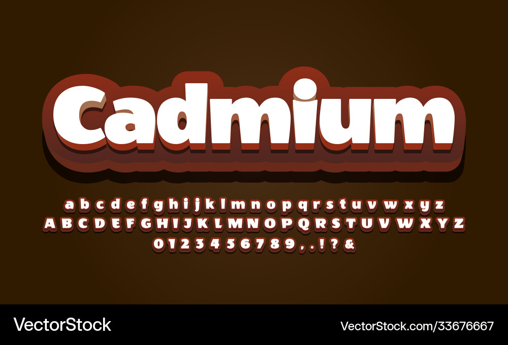 Dark chocolate 3d alphabet text effect or font Dark chocolate 3d alphabet text effect or font Vector Image