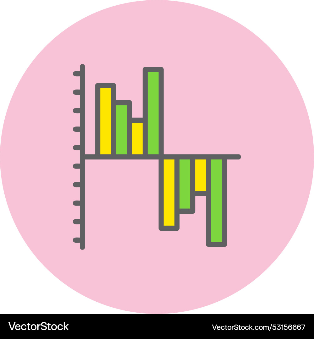 Gantt chart line filled circle icon Vector Image