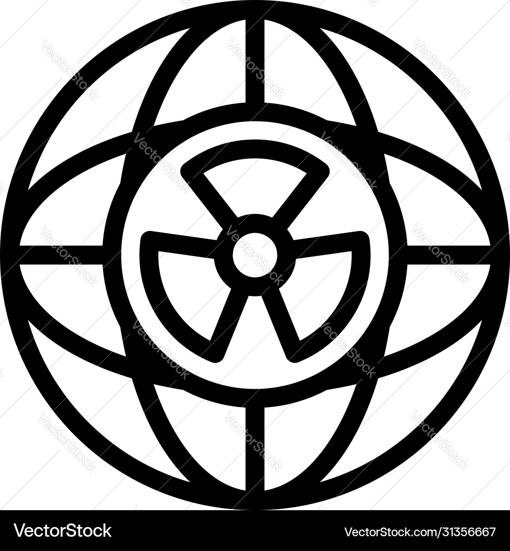 Global nuclear program icon outline style Global nuclear program icon outline style vector image