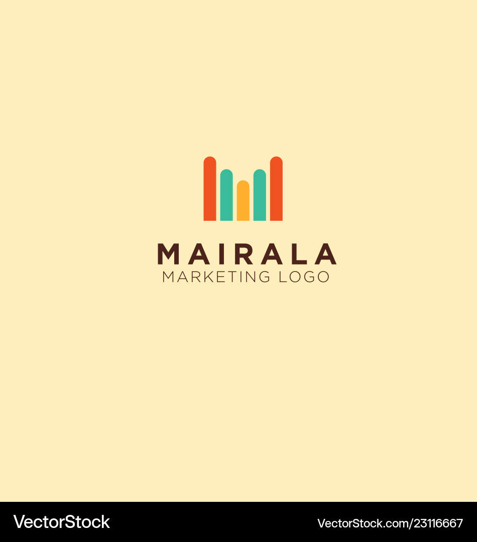 Letter M Marketing Logo Vector Image