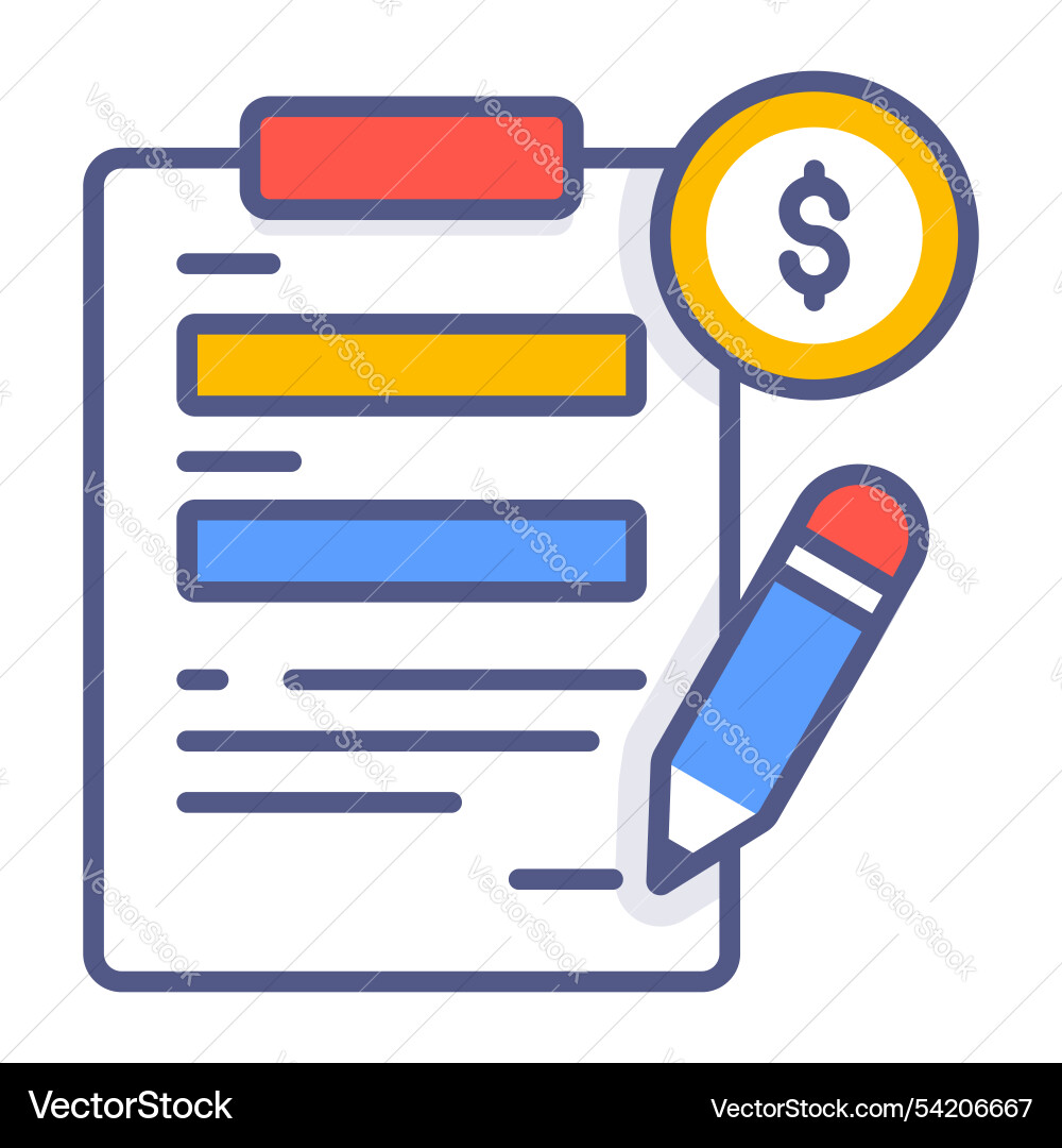 Loan form with document file and claim Vector Image