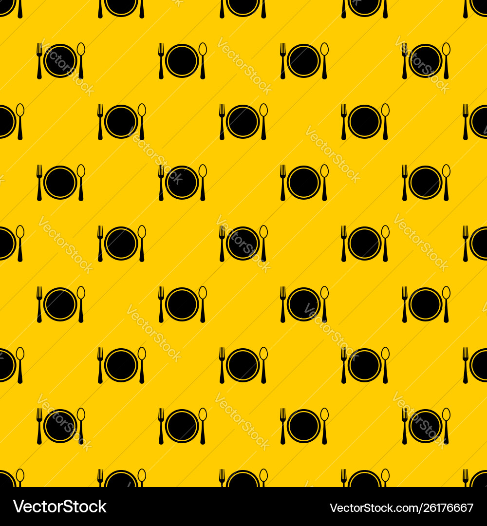 Place setting with platespoon and fork pattern Place setting with platespoon and fork pattern vector image