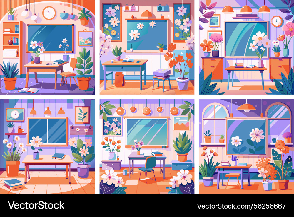 Set of color on the autumn theme with a class Set of color on the autumn theme with a class vector image