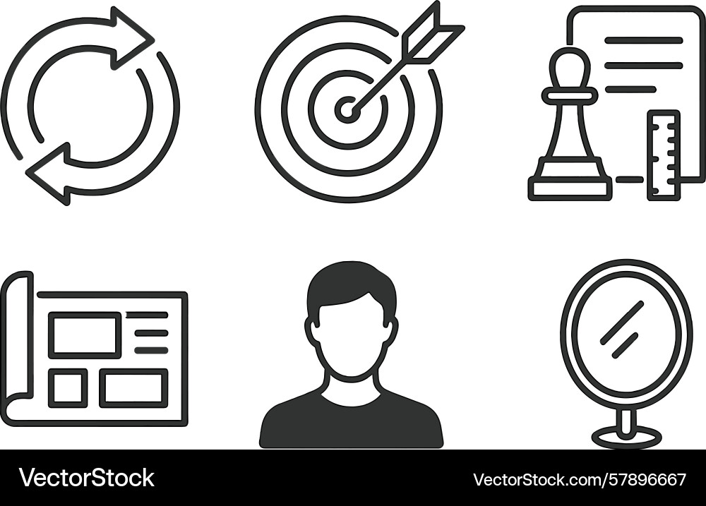 Visual representation of key concepts in strategy Visual representation of key concepts in strategy vector image