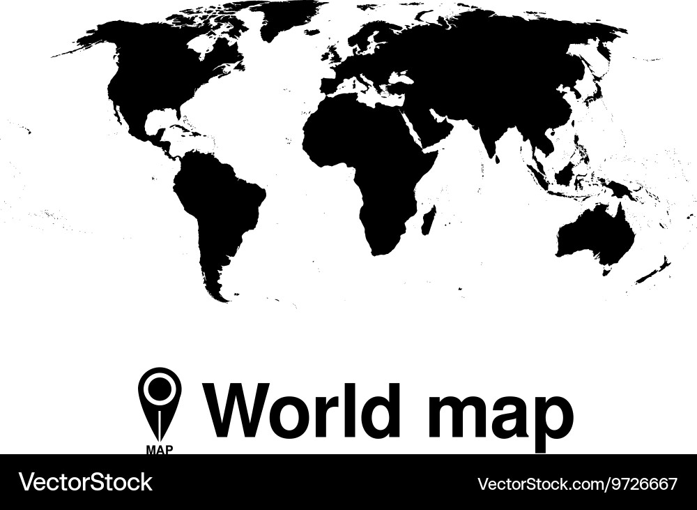 World map silhouette Vector Image